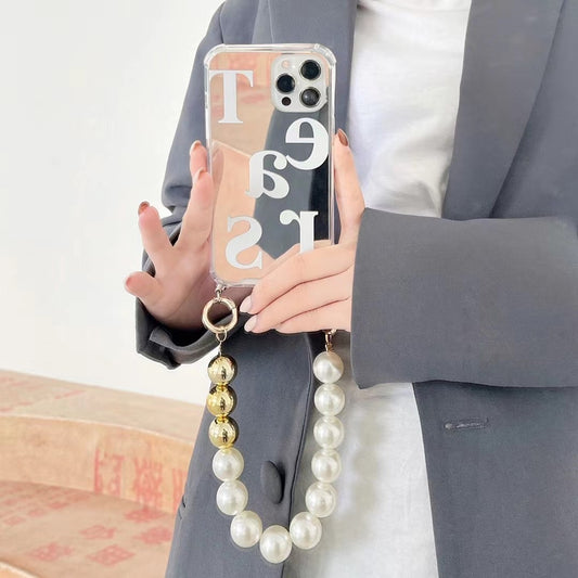 Big Pearl Chain Mirror Phone Case
