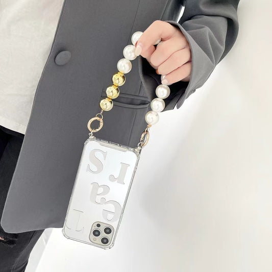 Big Pearl Chain Mirror Phone Case