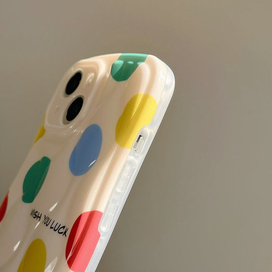 Color Polka Dot Chain Lanyard Phone Case