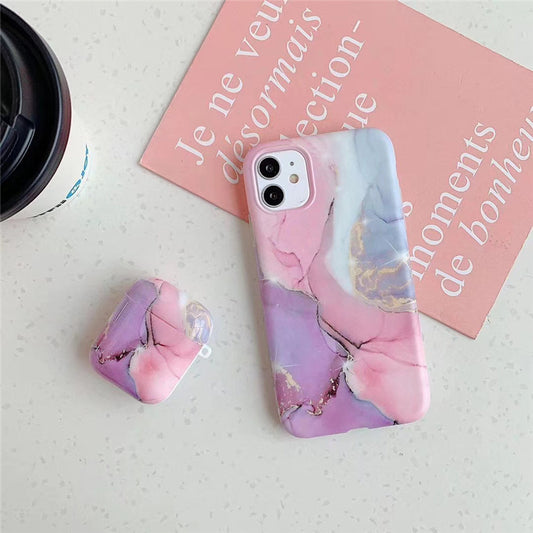 Compatible with Apple, Compatible with Apple , European And American Creative Marble Apple AirPods1 2