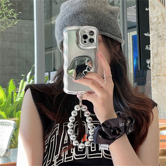 Ins Temperament Sweet And Cool Electroplating Silver Mobile Phone Case
