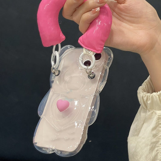 Japanese And Korean Ins Transparent Doll Bear Mobile Phone Case