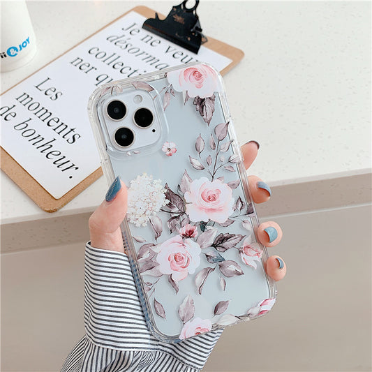 Green Leaf Flower Transparent Soft Phone Case