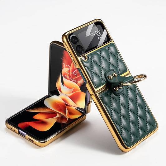 Shell Film Electroplating Plain Leather Case