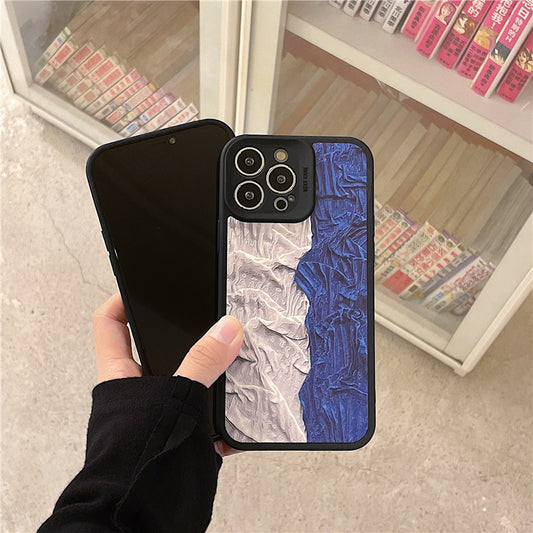 Pleated Splicing Klein Blue Phone Case
