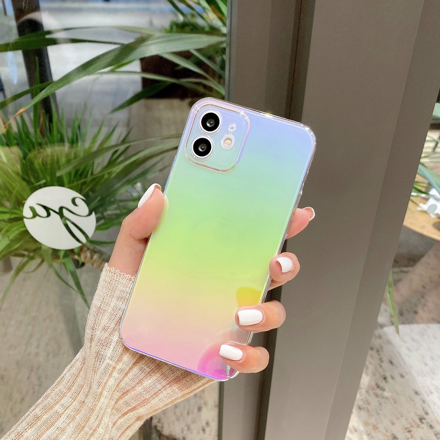 Gradient Color Transparent All-Inclusive PC Phone Case