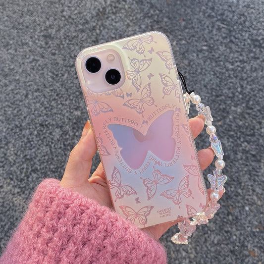 Laser Gradient Butterfly Women's Trendy Phone Case