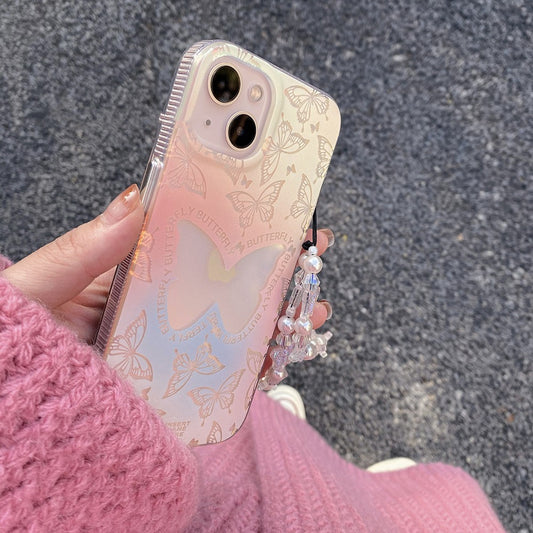 Laser Gradient Butterfly Women's Trendy Phone Case